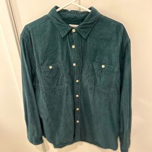 Sonoma Green Corduroy Long Sleeve Button Up